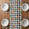 thumbnail image 6 of Easter Bunny Table Runner - 36 Inch Long, Kitchen Dining Table Runner Dresser Scarves, Spring Rabbits Carrots Black Buffalo Plaid Farmhouse Decor for Coffee Tables Wedding Party Banquet, 6 of 8