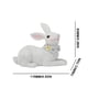 thumbnail image 4 of Juego de figuras de conejo de Pascua | Estatuas de conejos de resina blanca | Adornos decorativos para el hogar, jardín, decoración y regalos de Pascua, 4 of 9