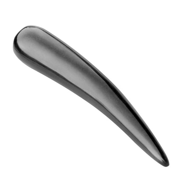 EeaseMX Masajeador de cuerno de búfalo natural, herramienta de acupuntura, varilla de masaje negra