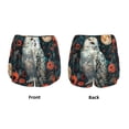 thumbnail image 3 of Balery Moon Flower White Owl Pantalones cortos deportivos para mujer con forro y dos bolsillos, elásticos, para entrenamiento, gimnasio, yoga-Medium, 3 of 7