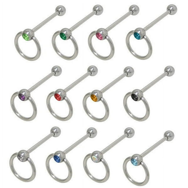 Anneau de Langue de Barre en Acier Chirurgical avec Design de Frappe de Porte