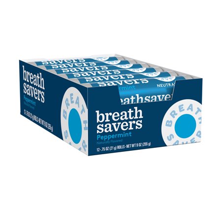 Breath Savers Peppermint Sugar Free Breath Mints  Rolls 0.75 oz  24 Count
