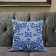 thumbnail image 6 of Amrita Sen Designs CAPL1027BrCDS-BL-28x28 28 x 28 in. Lotus Garden Broadcloth Indoor & Outdoor Blown & Closed Pillow - White, Blue & Purple, 6 of 6