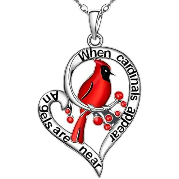 Necklaces for Women, Fine Creative Heart Shaped Cardinal Pendant Necklace, Exquisite Party Commemorative Accessory Gift Jewelry[j703]