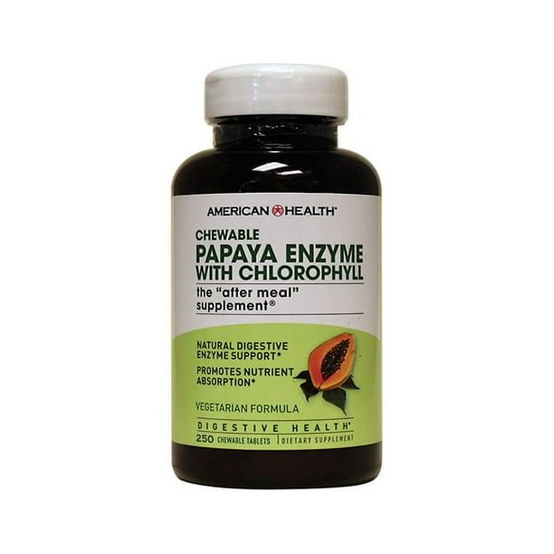American Health Papaya Enzyme with Chlorophyll Chewable 250 Tablets