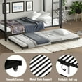 thumbnail image 6 of Bellemave Twin XL Over Twin XL Size Bunk Bed with Trundle Triple Metal Bunk Bed Frame with Ladder and Guardrails Space-saving Bunk Beds for 3 (Black), 6 of 10