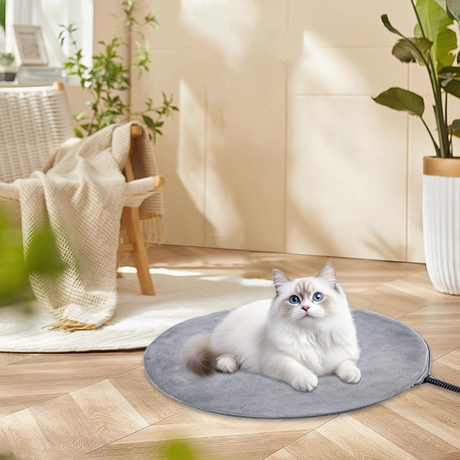 KMWGRE Pet Heating Pad Thermostat Controlled Soft Warm Bed Mat Energy Efficient Cozy Warmer for Cats and Dogs A One Size