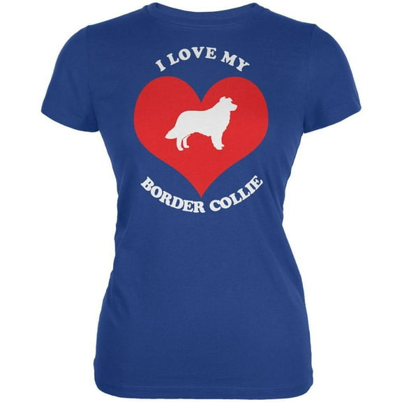 Valentines I Love My Border Collie Royal Juniors Soft T-Shirt
