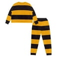 thumbnail image 5 of Yuyamidu Yellow Black Stripes Print Winter Pajama Set for Women Soft Clothing Pajama Set of 2 Personalized Relaxed Home Wear Size M Comfy Sleepwear with Pockets, 5 of 7