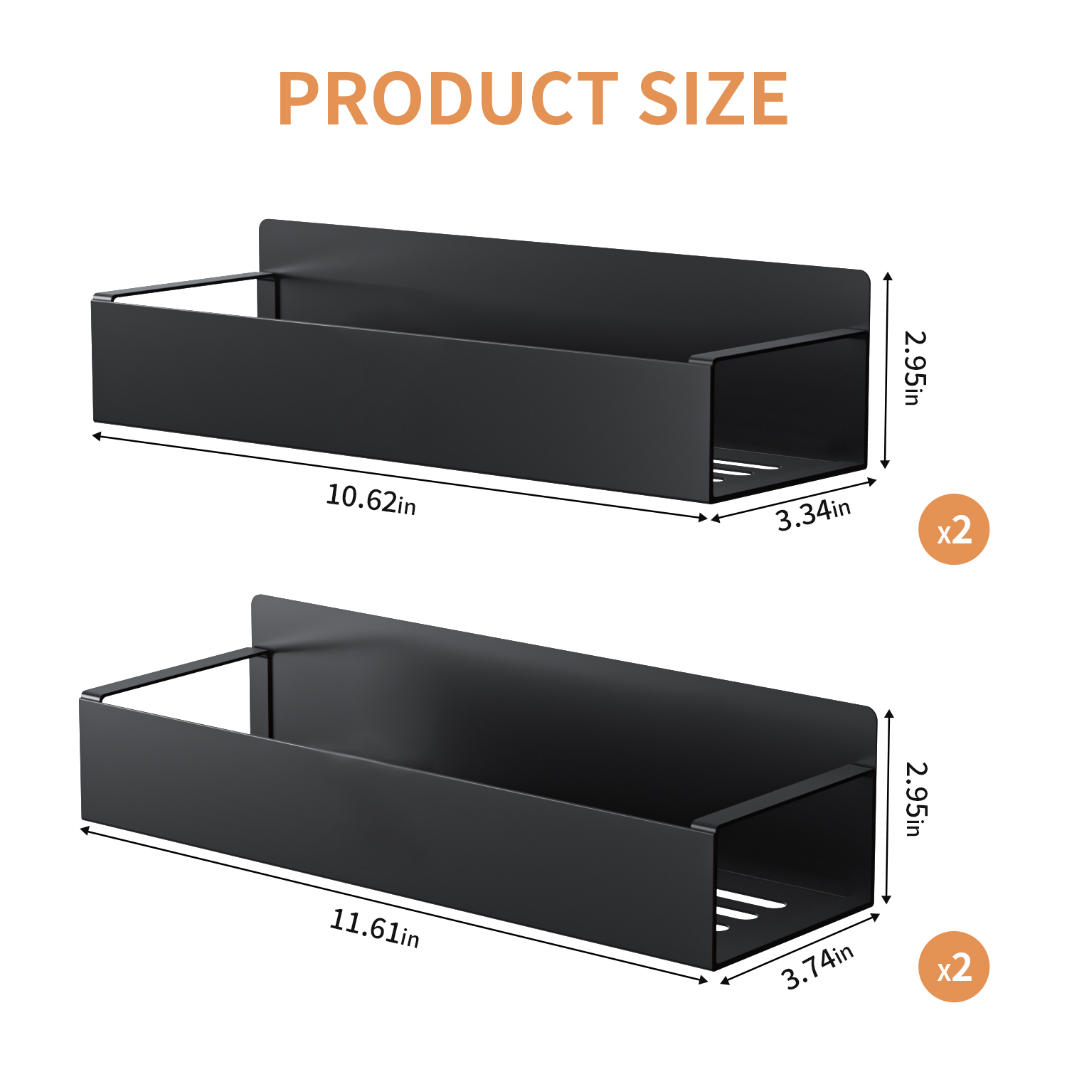 TINANA Magnetic Spice Rack Organizer, 4-Pack, Black photo 5