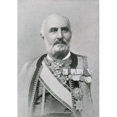 King Nicholas I Of Montenegro 1841 To 1921 Nikola I Mirkov Petrovic Njegos From The Book The Year 1912 Illustrated Published London 1913 Canvas Art - Ken Welsh Design Pics (24 x 34)