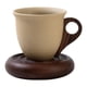 thumbnail image 1 of Juego de tazas de café de cerámica, taza de café, taza de leche con asa y platillo de madera, de té para el hogar, hotel, Valentín, desayuno, jugo, 1 of 5
