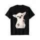thumbnail image 1 of Camiseta con estampado de cachorro chihuahua, adorable mascota, cuello redondo, lavable a máquina, cómoda para todas las estaciones, 100 % algodón, regalo para hombres, mujeres, papás, mamás y amigos., 1 of 6