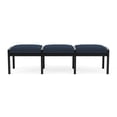 thumbnail image 2 of Lenox Wood Reception Waiting Room 18" 3-Seat Bench / Black Wood / Blue, 2 of 5