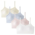 thumbnail image 2 of BLTIBY 4PC Cotton Girls Training Bra Cami Training Solid Color Bras for Teens with Spaghetti Straps Breathable Comfortable Fashion Bralette Multicolor 13-14 Years, 2 of 9