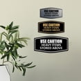 thumbnail image 3 of Signs ByLITA Fancy Use Caution: Heavy Items Stored Above Durable ABS Plastic Laser Engraved Easy Installation Elegant Design Sign (Blue) - Medium, 3 of 6