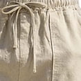 thumbnail image 5 of FRSASU Men's Cotton Linen Pants Lightweight Drawstring Elastic Waist Pockets Loose Fit Straight Legs Summer Beach Pants Khaki, 5 of 9