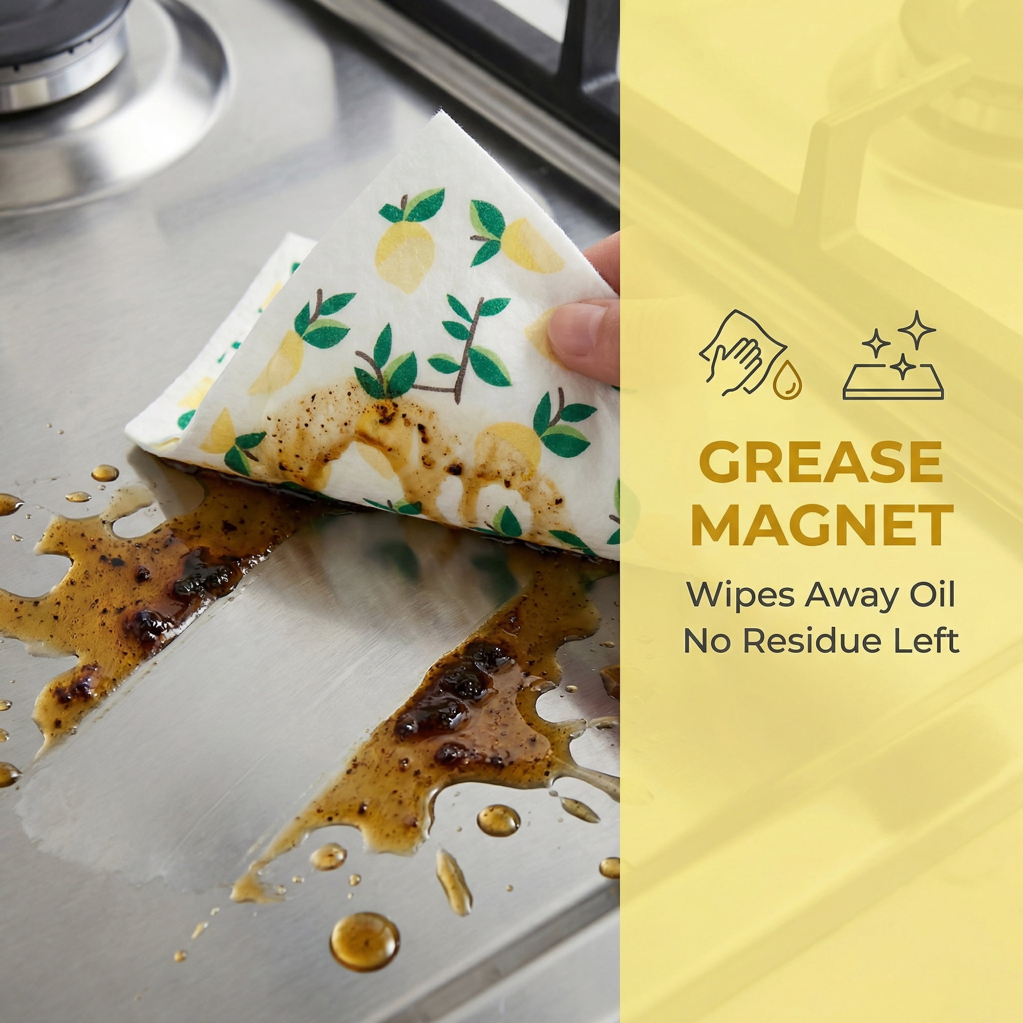 Unique Bargains Reusable Swedish Dish Cloths Banana 6 Pack Lemon 8" x 7"