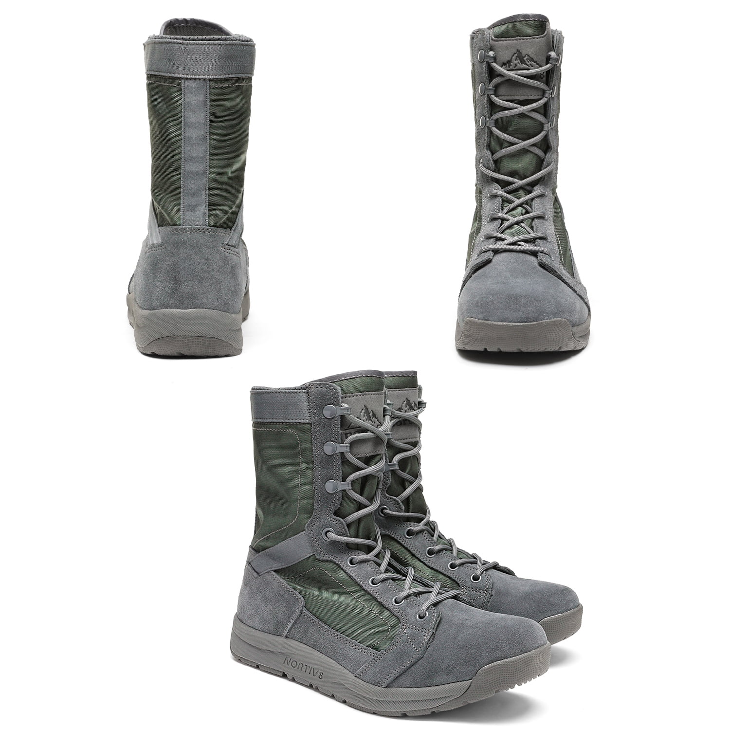 Nortiv 8 Mens Gray Military Tactical Leather Work Boots Size 9.5 grunge utility NORTIV 8 Men main image 4