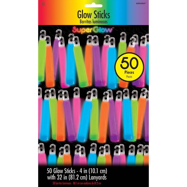 Multicolored Glow Stick Necklaces (50 Count)