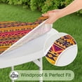 thumbnail image 5 of Decorative Round Tablecloth with a Lively Boho Floral Motif, Elastic Hem Provides Secure Fit on 56 Inch Diameter Tables, 5 of 7