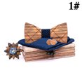 thumbnail image 2 of Man Bow Tie Set Wood Decorative Formal Neck Bowtie Pocket Square Party Cufflinks, 2 of 10