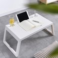 thumbnail image 1 of Soporte de cama ajustable, mesa de bandeja de escritorio de regazo, bandeja de desayuno, escritorio portátil plegable para computadora portátil, mesa Blanco Salvador escritorio para laptop, 1 of 10
