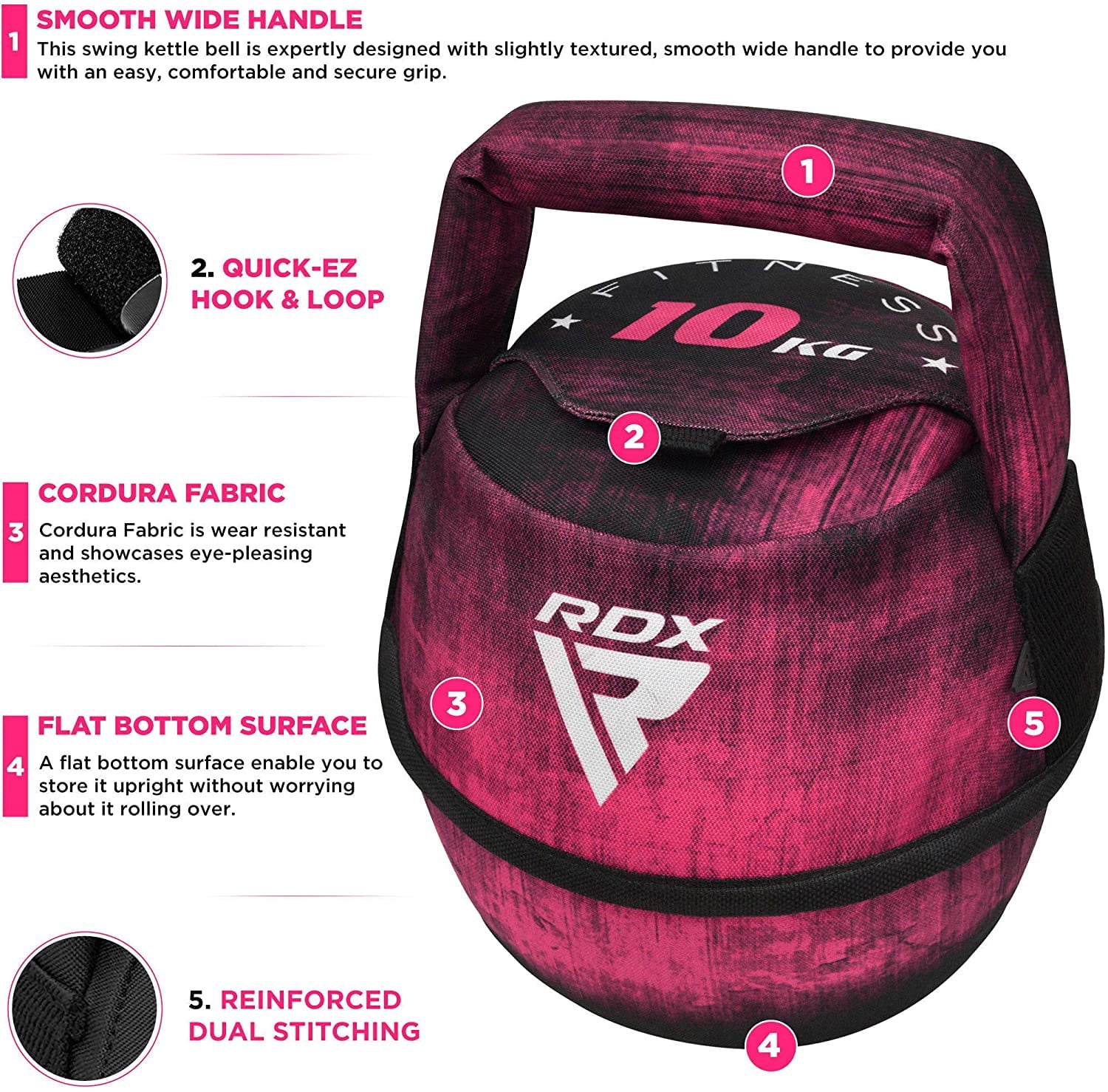 RDX Kettlebell Weights with handles, Available In 4.4lb, 8.8lb, 13.2lb, 17.6lb, 22.0lb