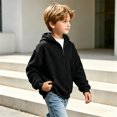 thumbnail image 4 of RMGVDSD Hoodies for Boys Quarter Zip Waffle Knit Pullover Hooded Sweatshirt Tops Kids Back To School Hoodie Trendy Fashion Sweatshirts 5-6 Years, 4 of 8