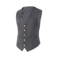 thumbnail image 4 of Miluxas Boy's formal Suit Vest Solid Dress Waistcoat Vest with Pockets Gray 7 Years, 4 of 8