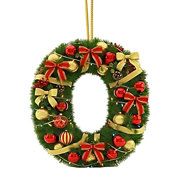 Adornos navideños artesanales decorativos para el árbol, monogramas decorativos acrílicos 2D con gorro de Papá Noel, 26 letras, adornos navideños colgantes para manualidades, decoración navideña para