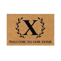 Yeetfub Door Mat Outside Entrance, Waterproof Outdoor Indoor Hello Welcome Doormat Funny Welcome Doormat 26 Letter Floor Mat Entryway Front Porch Rugs Welcome Mats Outside Door Mat Rubber 16x24IN