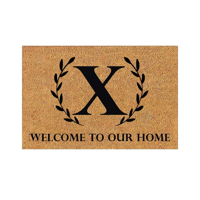 Outdoor Coir Door Mat Outside Door Mats for Front Door Non Slip Outdoor Rug Funny Welcome Mats Outdoor for Indoor Entryway, Patio, Garage, Porch - Thin Absorbent Dirt Trapper Doormat, 16x24 Inch X