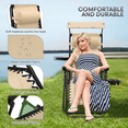 thumbnail image 6 of OSM 2-Pack Zero Gravity Reclining Lounge Chairs with Canopy, Portable Folding Patio Loungers with Removable Cup Holder Side Tray and Pillow Headrest for Outdoor, Beach, Camping, Cream, 6 of 7