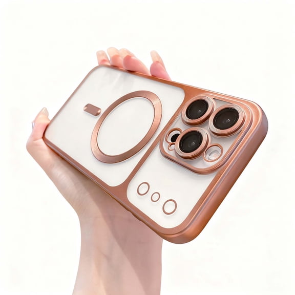 For iPhone 16 Plus Phone Case,Anti-fingerprint Matte Translucent Back Design,Compatible with Mag-Safe,With Lens Protector,Ultra Slim Shockproof Anti-fall Protection,Durable Phone Case,Titaniumgold