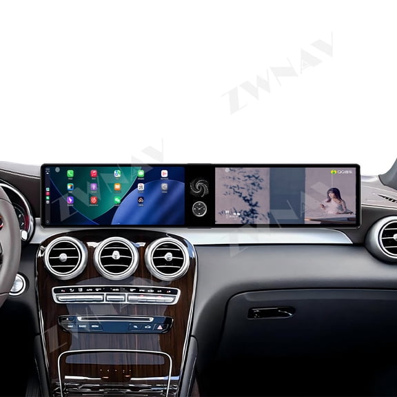 ZWNAV Dual 12.3 inch for Mercedes-Benz GLC 2015-2021 GPS Navigation Android 13 Car Radio CarPlay Multimedia Player Head Stereo Unit HD Screen