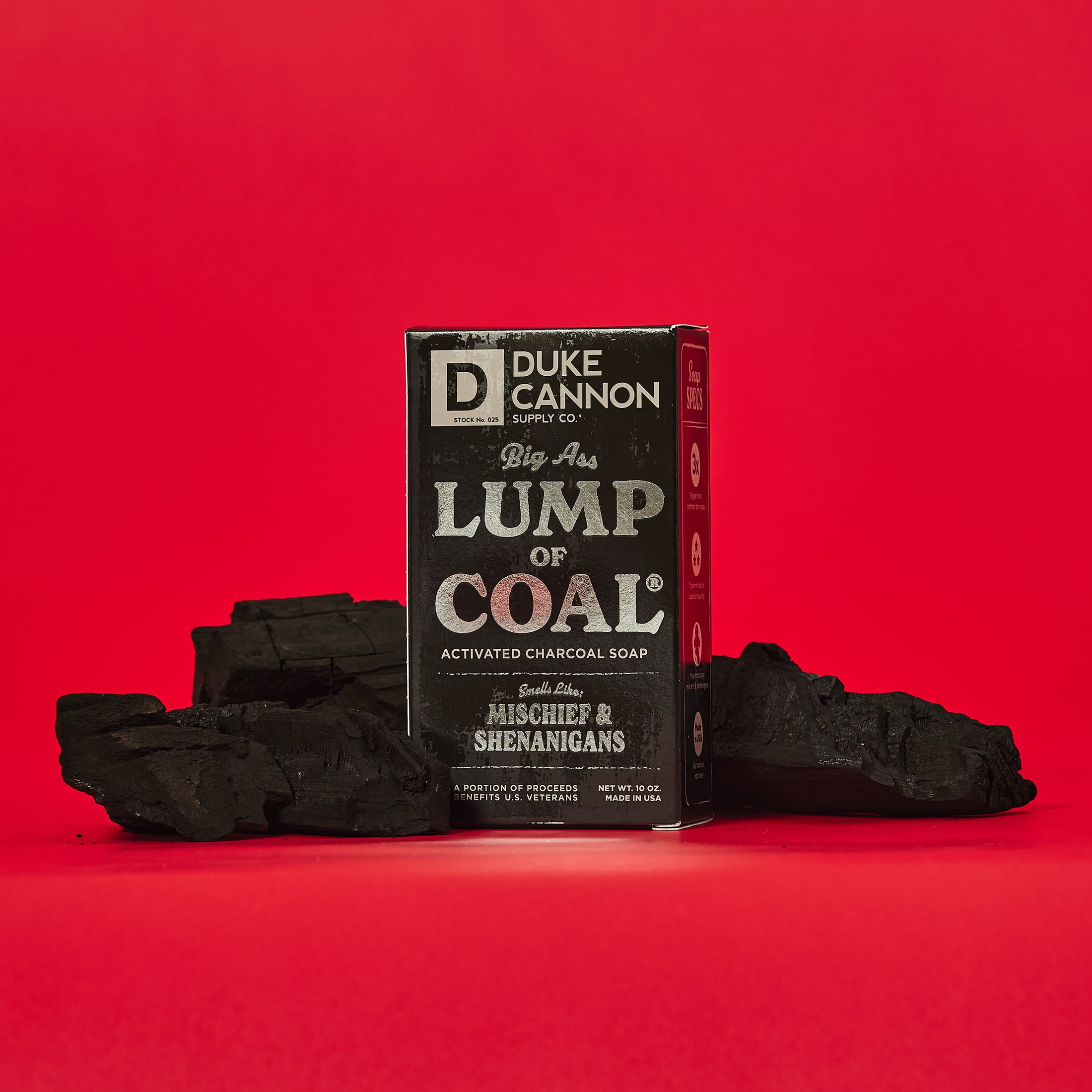 (2 pack) Duke Cannon Big Ass Lump of Coal Soap - Bergamot & Black Pepper Scent, 10 oz, 1 Bar