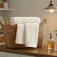thumbnail image 4 of Sm:)e 2PC Diamond Grid Jacquard Towel 13x30 Inches, 100% Cotton Quick-Dry High Absorbency Luxury Bath Towel, Beige, 4 of 8