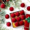 thumbnail image 2 of Dalrosia 15PCS Velvet Christmas Balls Bulk, Flocked Christmas Tree Ball Ornaments 1.57 Inch Shatterproof Plastic Hanging Balls for Xmas Tree Family Wedding Decorations, 2 of 5