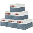 thumbnail image 1 of DECOMOMO Storage Baskets for Shelves Durable Small Storage Bins (Slate Grey and White, 6 Pack), 1 of 5