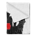 thumbnail image 2 of Iowa State Soft Flannel Fleece Throw Blanket, North America Map Showing the Iowa State Simple Cartography Design, Cozy Plush for Indoor and Outdoor Use, 50" x 70", Black Vermilion White, by Ambesonne, 2 of 5