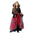 thumbnail image 2 of Lilgiuy Little Girls Halloween Queen Costume with Vampire Themed Medieval Style Long Sleeve Maxi Dress for Performance Dance Party Role Play Red (6-7 Years), 2 of 5