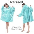thumbnail image 4 of Oversized Wearable Blanket Hoodie Gifts for Mom Women Men, Super Soft Sherpa Fleece Hooded Blankets Sweatshirt for Adult Teens - Aqua, 4 of 8