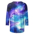thumbnail image 5 of JTZGDY Womens 3/4 Sleeve Tops Dressy Casual Plus Size Teen Girls Cute Tie Dye Starry Sky Oversized Tunic Blouse Crewneck Basic Graphic T-Shirts Fashion 2025 Outfit Clothes Multicolor#09 L, 5 of 6