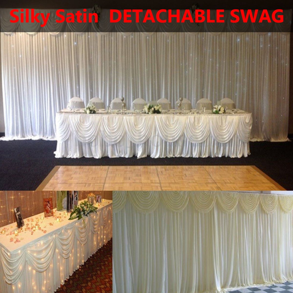 10ft x 1.5ft Christmas Backdrops, White Backdrop Curtain Stage Backdrop  Background Drape & Removable Swag for Parties Weddings Baby Shower Birthday  Photography Decor - Walmart.com