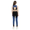 thumbnail image 2 of YONGHS Kids Girls Sport Tracksuits Sleeveless Letter Tank Tops + Legging Gymnastics Outfits Blue Black 14, 2 of 7