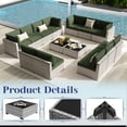 thumbnail image 6 of KIGOTY 7 Piece Outdoor Patio Furniture, Wicker Rattan Outdoor Conversation Set Sectional Sofas for Backyard, Garden,Grayish-White Dark Green, 6 of 9