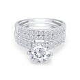 thumbnail image 3 of AFFY 1.75 Carat Round Moissanite Diamond Wedding Bridal Ring Set 14K White Gold over Silver-10, 3 of 8