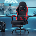 thumbnail image 5 of BOSSIN Gaming Chair, Fabric Big and Tall Video Game Chairs for Adults with Footrest,Racing Style Ergonomic Computer Gamer Chair with Headrest and Lumbar Support(Red), 5 of 7