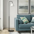 thumbnail image 4 of Evelyn&Zoe Henderson Arc Floor Lamp with Glass Shade, Blackened Bronze/White Milk, 4 of 10